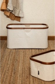 Kremowy tekstylny kosz na pranie składany Bamboo/Linen – Bigso