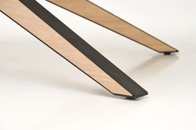 Stół rozkładany JAMES 160(220)x90 dąb naturalny/czarny HALMAR