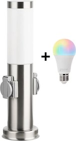 Lampa Brilagi-LED RGBW Ven z dwoma gniazdami, 1xE27/15W/230V, 40 cm, IP44, matowy chrom
