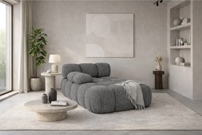 Szezlong modułowy, tkanina bukla Abriamo, Ciemnoszary, Lewy, Selia