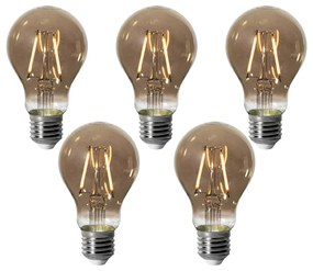 Zestaw 5 E27 dimbare LED lamp A60 smoke 3W 250 lm 2200K