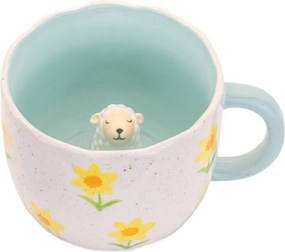 Niebiesko-kremowy porcelanowy kubek 350 ml Surprise Sheep – Sass &amp; Belle