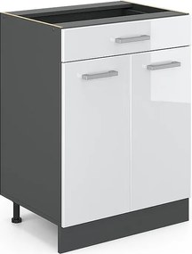 Szafka dolna do kuchni biały wysoki połysk 60x46x81.6 r-line