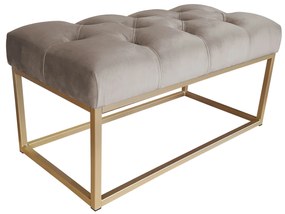 Ławka CHESTERFIELD LOFT podstawa złota pufa podnóżek MG09