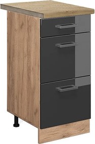 Szafka dolna do kuchni antracyt wysoki połysk 40x60x81.6 r-line