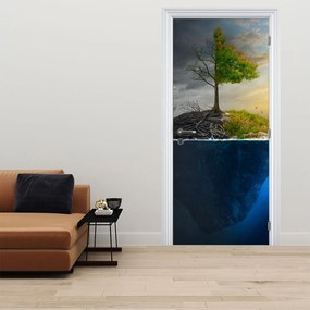 Fototapeta na drzwi - Przedstawienie dwóch stron (95x205cm)