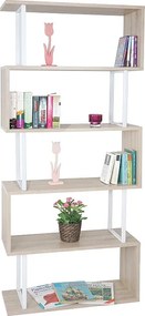 Półka MCW-A27, wygląd dębu, biały metal