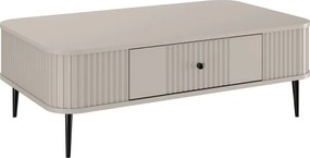 Stolik kawowy Vesper 103x60 cm z szufladą - kaszmir / czarne nogi