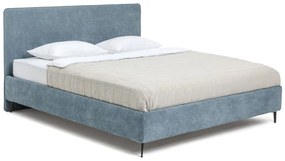 Niebieskie tapicerowane łóżko dwuosobowe ze stelażem 160x200 cm Noira Slim – Bonami Selection