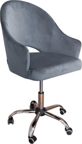 Fotel obrotowy VELVET tkanina Welur krzesło biurowe : Kolor Stelaża - Chrom, Kolor tkaniny - VELVET - BL14, Typ siedziska - Siedzisko obrotowe 360°, Typ tkaniny - Velvet