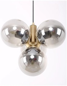 Lampa wisząca w szaro-złotym kolorze ze szklanym kloszem ø 15 cm Hector – Squid Lighting