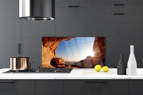 Szkło Ozdobne do Kuchni Słoneczne Skały Nad Horyzontem