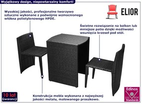 Rattanowy zestaw ogrodowy dwóch krzeseł i stołu - Zilo