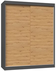 Nowoczesna szafa do przedpokoju dąb artisan antracyt 160 cm - Stoflis 6X