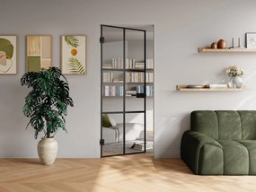 Drzwi dwustronne bez ościeżnicy ze szkła hartowanego - Czarny - wys. 204 x szer. 73 cm - SEROTO