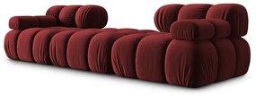 Czerwony aksamitny narożnik Bellis – Micadoni Home