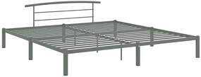 Szare metalowe łóżko dla dwóch osób 180 x 200 cm - Mohn