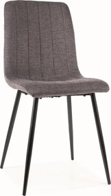 Ciemnoszare krzesło do jadalni ALAN B z czarnymi nogami