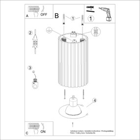 Plafon KARBON 10 beżowy ryflowany SOLLUX  LIGHTING