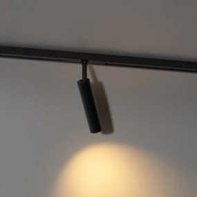 Nowoczesny czarny reflektor do systemu szynowego jednofazowego - Slimline Uzzy