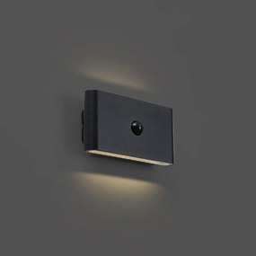 Wall Lamp Black Lux Sensor Magnetic Incl. LED Rechargeable - Batt