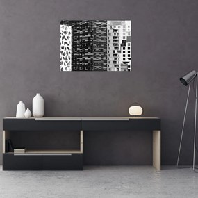Obraz na szkle architektury czarno-białej (70x50 cm)