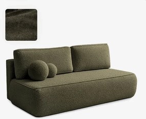 Sofa z Funkcją Spania ARVETO Oliwkowa Boucle Nowoczesna