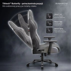 Fotel gamingowy materiałowy Diablo X-Horn 2.0 Normal Size, Rainbow Grey