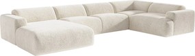 Kanapa wieloosobowa narożna lewostronna z białej tkaniny z bukli POGNI marki Maison Céphy