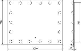 Mexen Dona lustro łazienkowe podświetlane 100 x 80 cm, LED 6000K, antypara - 9818-100-080-611-00