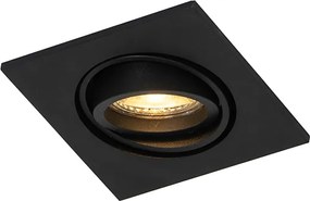 Zestaw 6 nowoczesnych reflektorów wpuszczanych czarnych z regulacją - Club