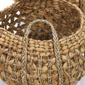 Plecione kosze z trawy morskiej, naturalne, 2 sztuki