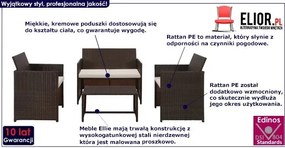 4-częściowy brązowy zestaw wypoczynkowy z poduszkami Renoba