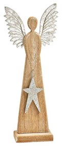 Drewniany aniołek ANGEL SILVER 26 cm naturalny