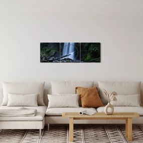 Obraz - Wodospad (z zegarem) (90x30 cm)