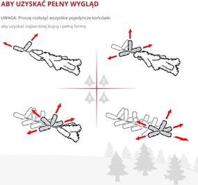 Choinka Drzewko świąteczne Sztuczna jodła z jagodami, metalowy stojak, PET | Aosom PL