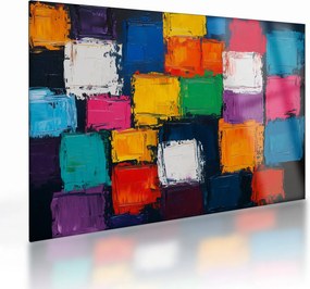 Obraz na szkle -Obraz z kolorowymi kwadratami (70x50 cm)