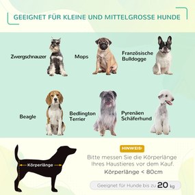 PawHut Legowisko dla psa z zadaszeniem podwyzszone oddychajacy material szara tafta 92x76x90cm | Aosom PL