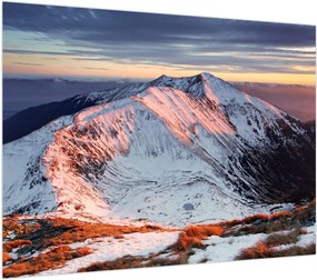 Obraz na szkle - Zimowa panorama górska II. (70x50 cm)