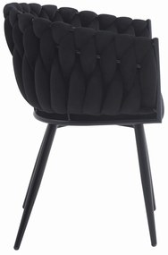 Czarny fotel do jadalni ORION VELVET z czarnymi nogami