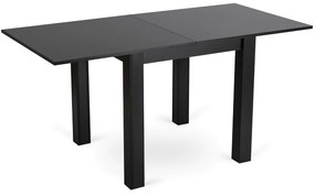 Zestaw Stół Rozkładany Kwadratowy MAX 80-160 cm Czarny i 6 Krzeseł Tapicerowanych CHRIS Granatowe Nowoczesne Loft