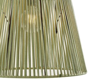 Zewnetrzna Zewnętrzna lampa wisząca czarna z zielonym sznurem IP44 - Cava JaylaJapandi Oswietlenie zewnetrzne