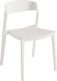 Zestaw 2 nowoczesnych białych krzeseł sztaplowanych "Quorathis" z polipropylenu do jadalni cm 49x52 77h