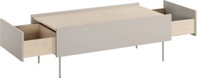 Stolik kawowy Desin 120 cm z szufladami - kaszmir / dąb nagano