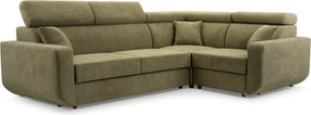 Masseno Narożnik RENO z funkcją spania i pojemnikiem na pościel Narozniki L, Rozkładana sofa - Zielony, VELO 629