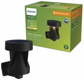 Philips Avery zewnętrzna solarna lampa ścienna LED czarny, 1,8 W, 200 lm, 2700 K