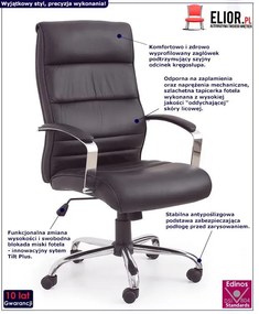 Czarny fotel biurowy do gabinetu - Calmer