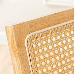 Krzesło Drewniane MADERA Dąb/Beż Ażurowe Retro