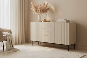 Komoda z szufladami Nicole 150 cm - kaszmir / czarne nóżki