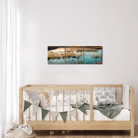 Obraz - Lac Guichard (z zegarem) (90x30 cm)